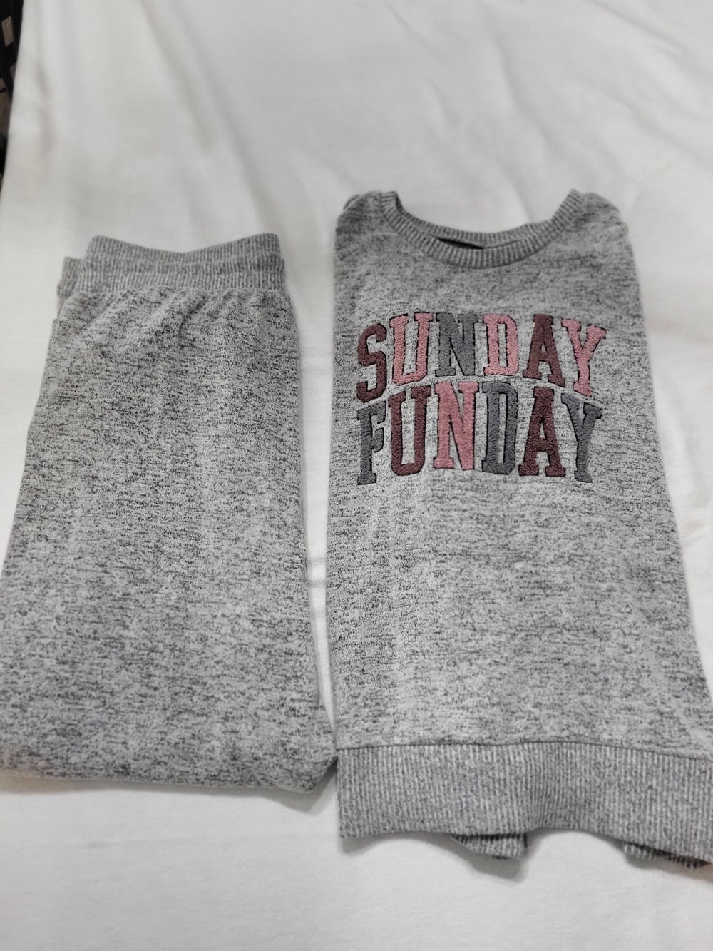 torrid Ox Heather Gray 'Sunday Funday' Pajama Set - Gray with Pink Accent